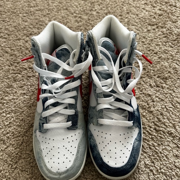 Nike Women's Sneakers - Denim, Red, and white - Picture 2 of 4